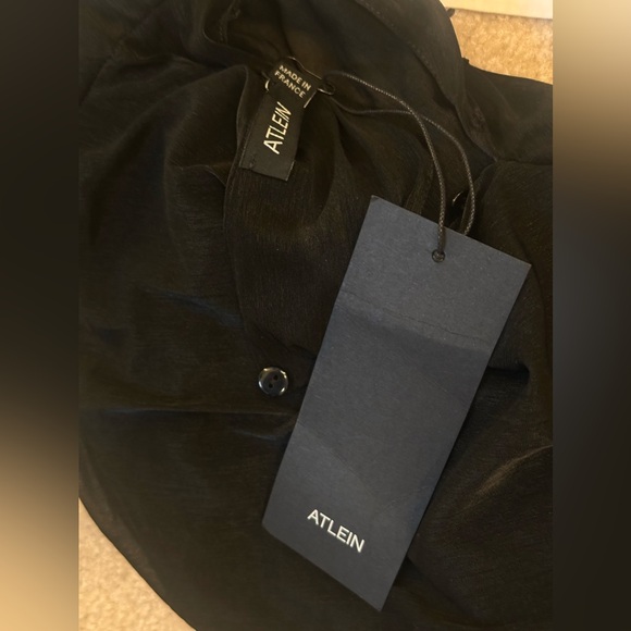 NEW NWT Atlein Hyper Ruched Long Dress in Black FWRD sheer long sleeve bodycon - Picture 3 of 9